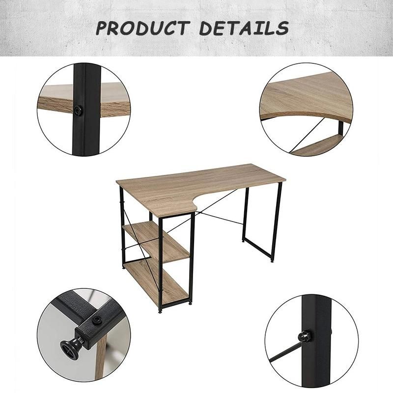Modern Office Home Bedroom Furniture Wooden Metal Adjustable Study Work Computer Desk Table