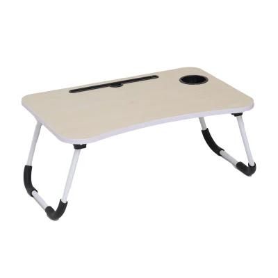 Portable Laptop Table with Bamboo Platform Phone Holder Pillow Cushion Anti Slip Stopper on Bed