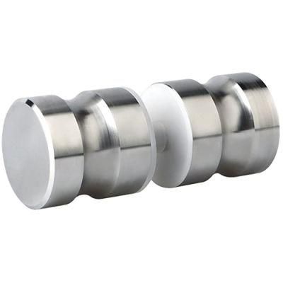 Shower Glass Door Knob Bathroom Round Back-to-Back Handle Pull Solid SUS304 Stainless Steel Brushed Nickel
