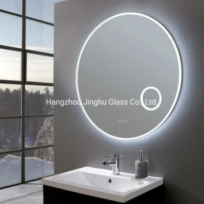 Round 3X 5X Magnifier Magnification LED Illuminated Bathroom Mirror with Demister