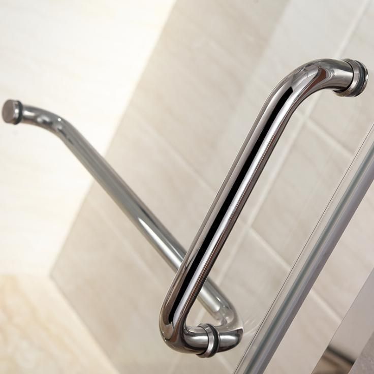 Stainless Steel Tubular Crooked Door Pull Handle for Frameless Shower Doors