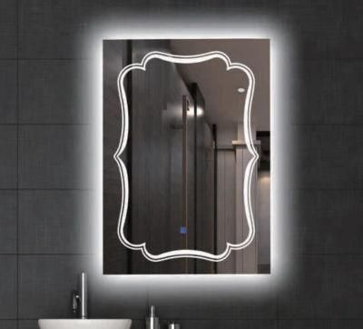 Custom Design Silver Hotel Bathroom Vanity LED Edge Lit Mirror High End Vanity Wall Mounted Lighted LED Mirror