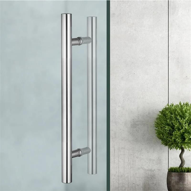 Polished 304 Stainless Steel Double Side Fixing Glass Door Pull Handle