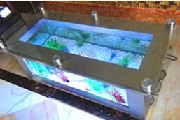 Chirdren Play Table with Fish Tank Aquarium Also Used for Coffee Table with Multi LED Light