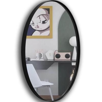 Factory Black Rimmed Stainless Steel Wall Decorative Bathroom Glass Frame Mirror