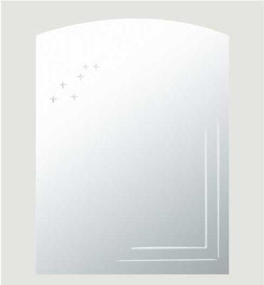 Irregular Bathroom Sliver Mirror with Pattern (LZ-380)