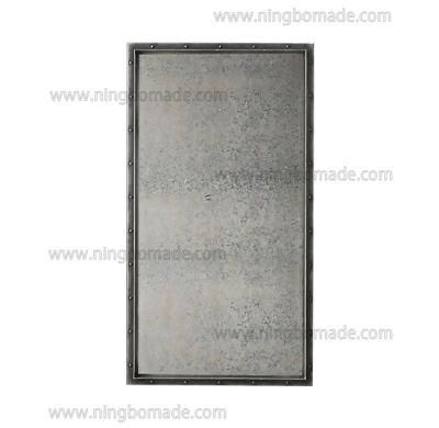 Rustic Glass Decoration Furniture Burned Nature Iron Rectangle Industry Narrow Antique Mirror