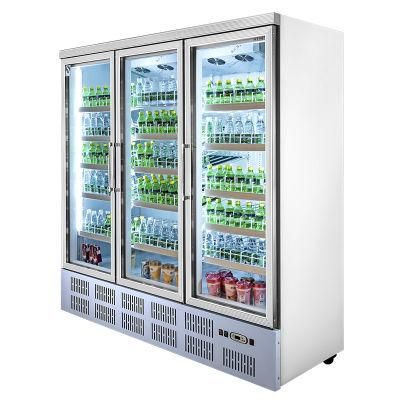 Supermarket 3 Glass Door Upright Display Beer Showcase Beverage Chiller