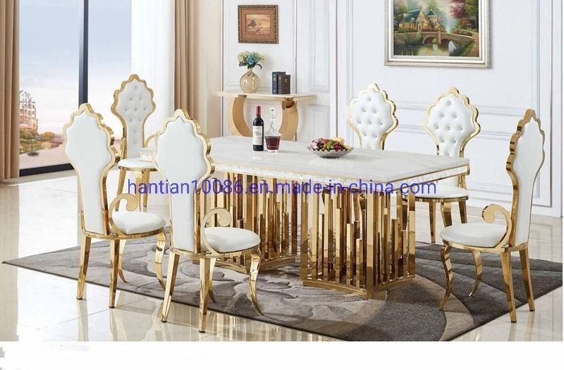 Gold Round Hotel Luxury Glass Banquet Hall Dining Table for Wedding