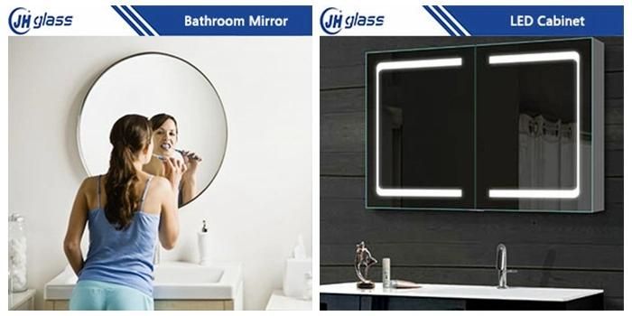 Modern Round Black Metal Framed Lighted Bathroom Wall Mirror