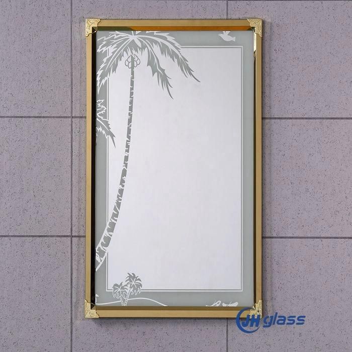 Home Decorative Wall Mounted Silver Golden Black Stainless Steel Framed Bathroom Mirror