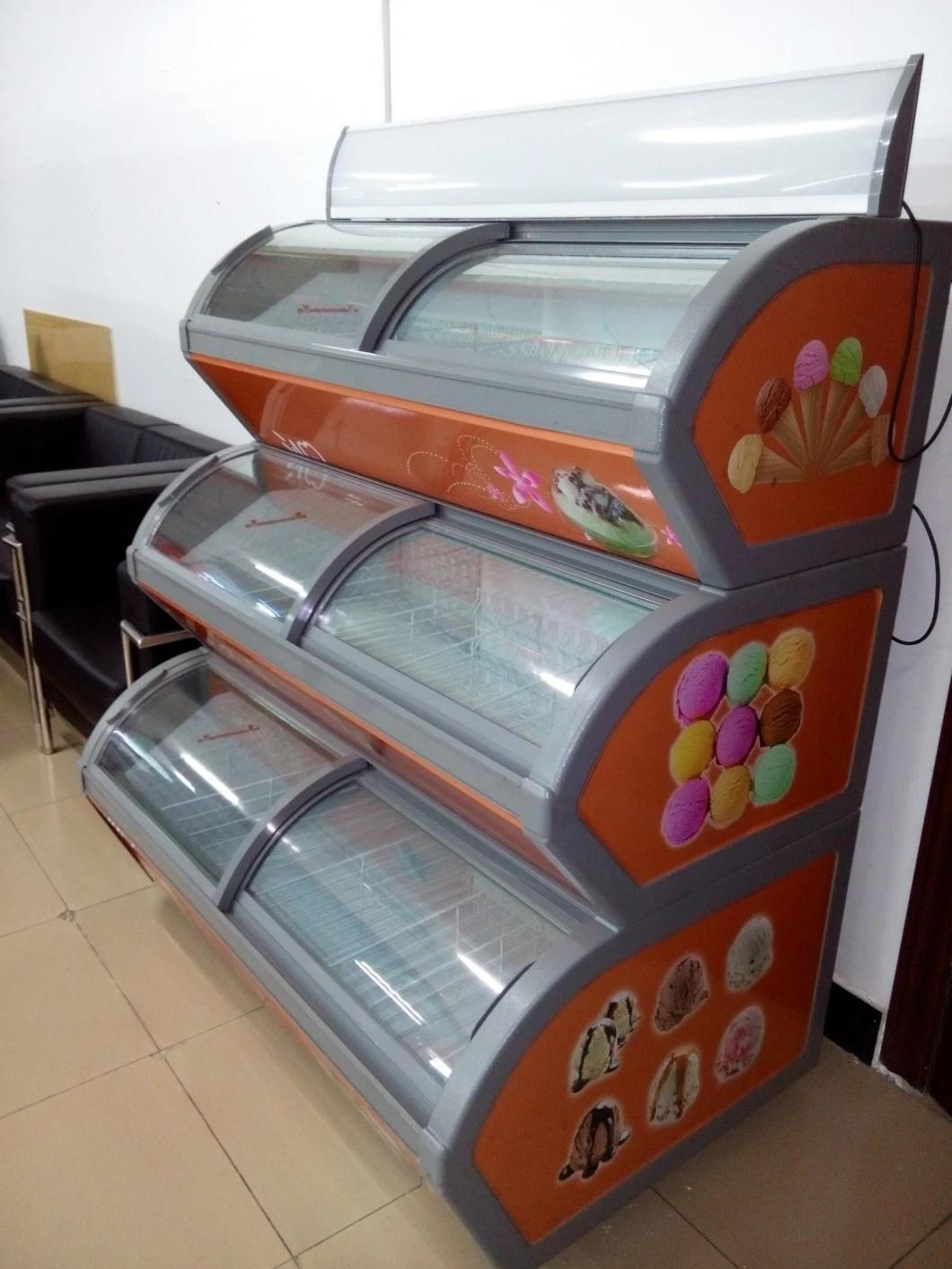 Commercial Refrigeration Equipment Gelato Ice Cream Display Cabinet