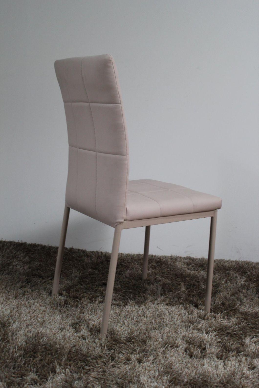 Home Restaurant Furniture PU Leather Electroplating Leisure Dining Chair for Banquet