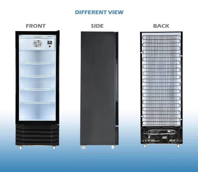 Upright Display Single Glass Door Big Capacity 280L Cooler Freezer Showcase LC320nb