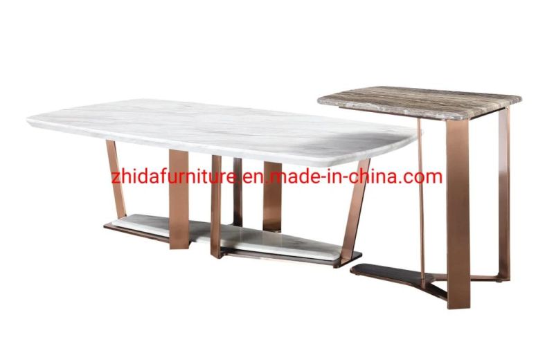 Rectangular Marble Living Room Furniture Modern Coffee Table for Hotel Lobby