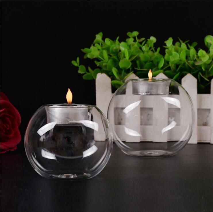 Hot Sale High Borosilicate Heat Resistant Glass Candlestick for Home Decor