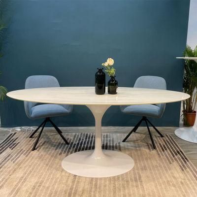 Fashionable Cheap Sintered Stone Nordic Tulip Dining Table Set Ceramic Round