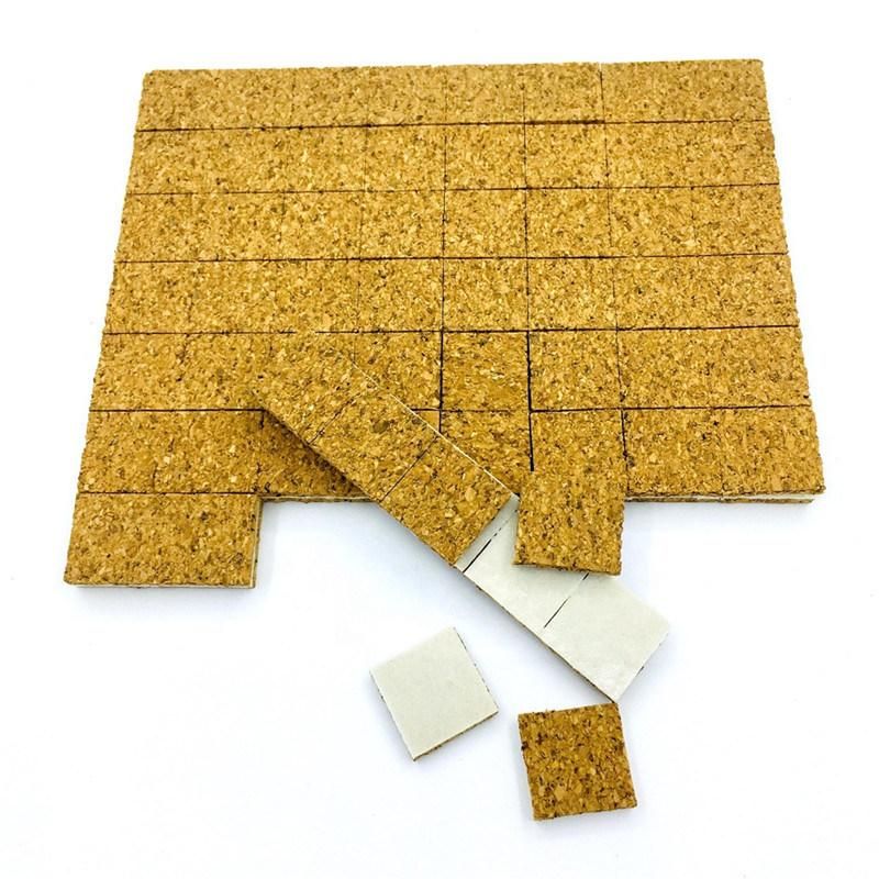 18X18X6mm+1mm Cork Cushion Pads Mat with Cling Foam for Industrial Glass on Sheets