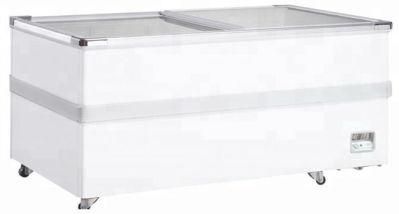 Supermarket Deep Cooling Kitchen Showcase Freezer with Slidng Glass Lid