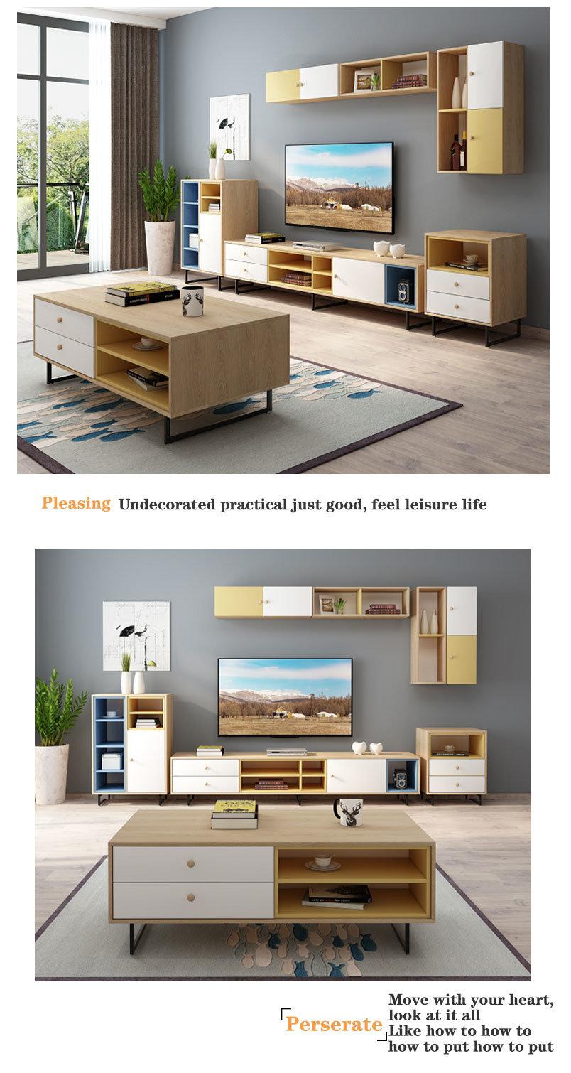 Wholesale Customized Modern Home Melamine Wooden TV Cabinet Living Room Furniture Coffee Table