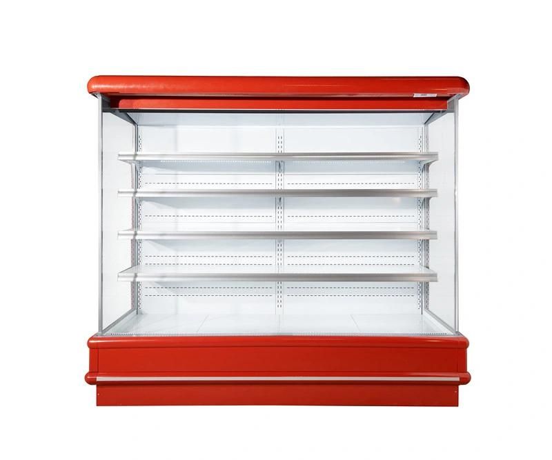 Supermarket Open Freezer Upright Refrigerating Cabinet Glass Door Cooler Multi Deck Frozen Drink Display Chiller