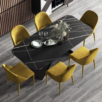 Modern Dining Furniture Stainless Steel Base Marble Dining Table