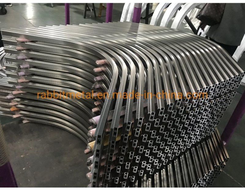 Customized 6063 Bright Polished Stair Armrest Rail Handrail Ellipse Extruded Alloy Aluminum Section Profile