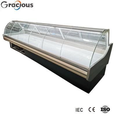 Commercial Refrigerator Deli Display Showcase Chiller Service Counter with Tempered Glass for Super Market