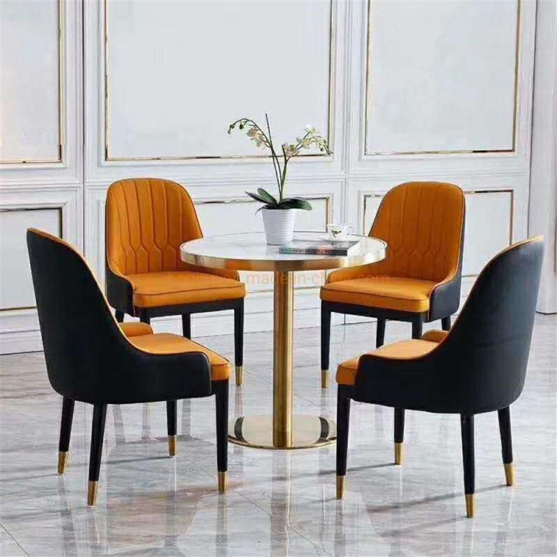 Hotel Modern Coffee Shop Table Chair Restaurant Furniture Set Gold Chrome Black Low Back Dining Room Wedding Chairs on Sale Traditional Living Room Chairs