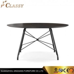 Home Round Dining Table with Nero Margiua Top and Gold Plated Stainless Steel Leg