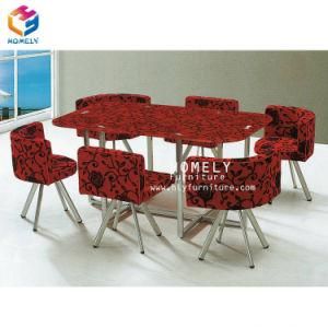 Tempered Glass 4 Seater Hotel Restaurant Canteen Cafeteria Dining Table