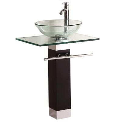 Tempered Glass Top Basin Bathroom Furniture (BLS-2167)