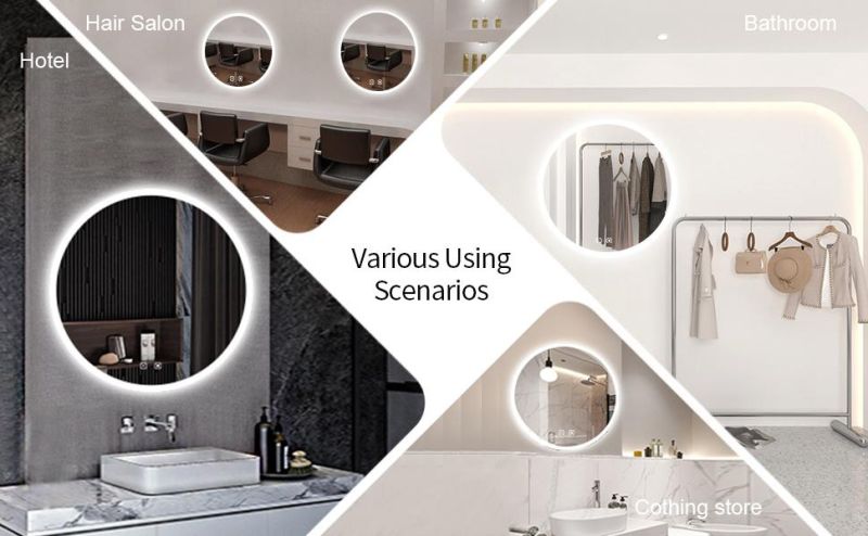 Round Wall Full Mirror Smart Bathroom LED Full Length Mirror with Light Espejo LED Touch