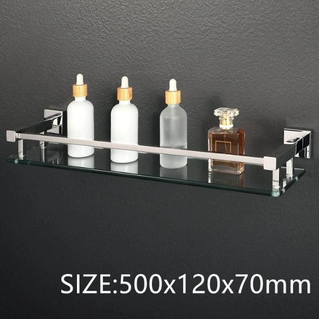 Round Base Wall Mounted Double Glass Shelf