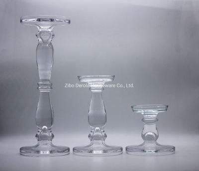 Large Glass Candle Holders in Different Shapes for Pillar Candle for Home Decoration