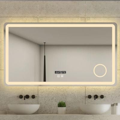 Hospitality Luxury Interor Mirror CE Are Approved Bathroom Furniture Backlit LED Mirror with Magnifier