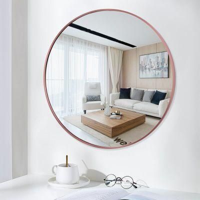 Mirror Decorative Wall Mounetd Round Deep Flat Frame Make up Mirror for Bath Supplies
