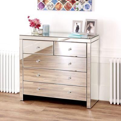 Venetian Mirrored 2 Over 3 Drawer Chest of Drawers