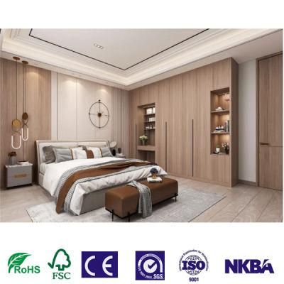 Nordic Style Modern Bedroom with Wardrobe and Writing Desk Kid&prime;s Wooden Furniture