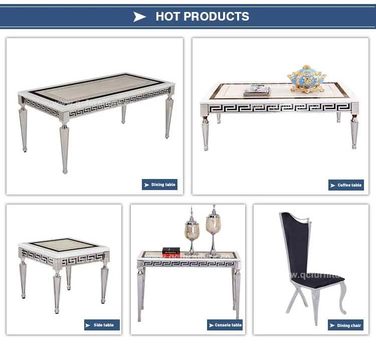 Restaurant Furniture Rectangle Marble Dining Table Macth 6 Seaters