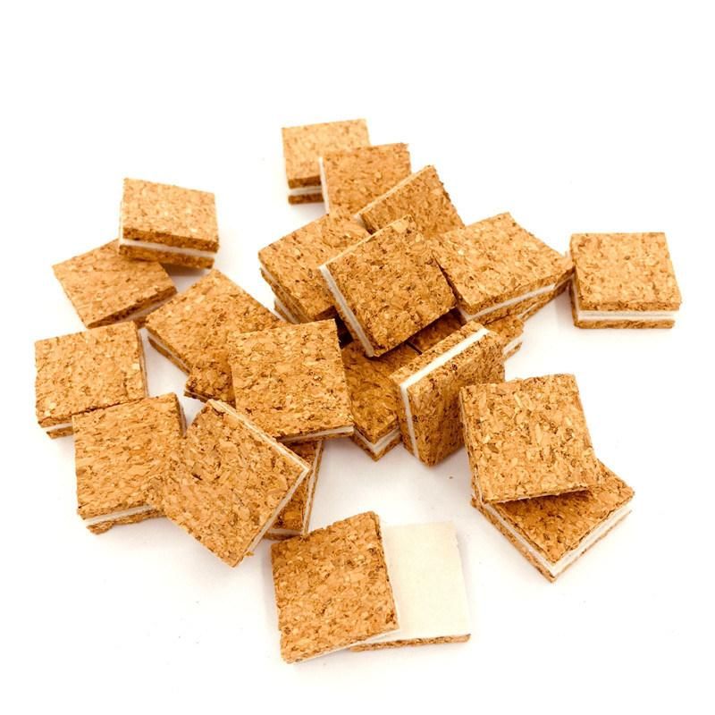 Self-Adhesive Square Cork Pad with Cling Foam for Glass Protecting -35*35*14+2mm