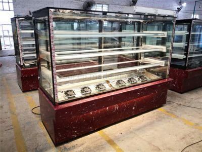 Cooling Cake Showcase Arc Shape Glass Display Cake Refrigerator Cabinet