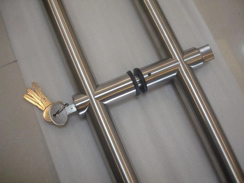 Stainless Steel Sliding Glass Door Handles and Pulls with Lock for Office