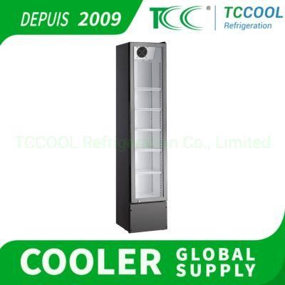 Promotion Vertical Merchandiser Glass Door Showcase Fridge Slim Line Cooler Display Cooler