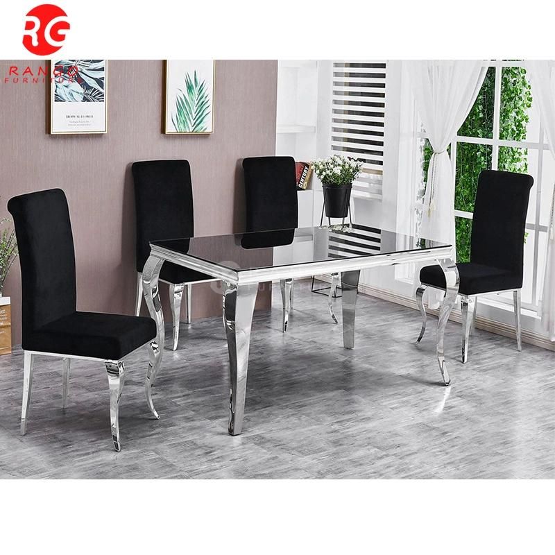 Modern Luxury Glass Dining Table Set Tulip Dining Table Dining Room Sets with 14 Chairs