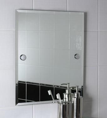 Silver Bathroom Mirror with Beveled Edge Wholesales