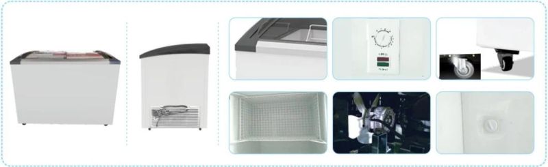 168L Commercial Shop Displaychest Freezers Refrigerators Ice Cream Freezer Showcase with Good Service