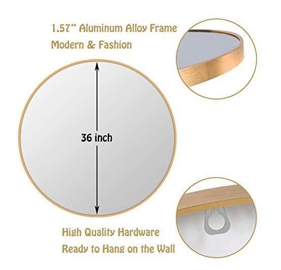 Gold Round Metal Frame Mirror Circle Wall Mirror for Modern Home Decoration Luxury Interior Bathroom Entryway