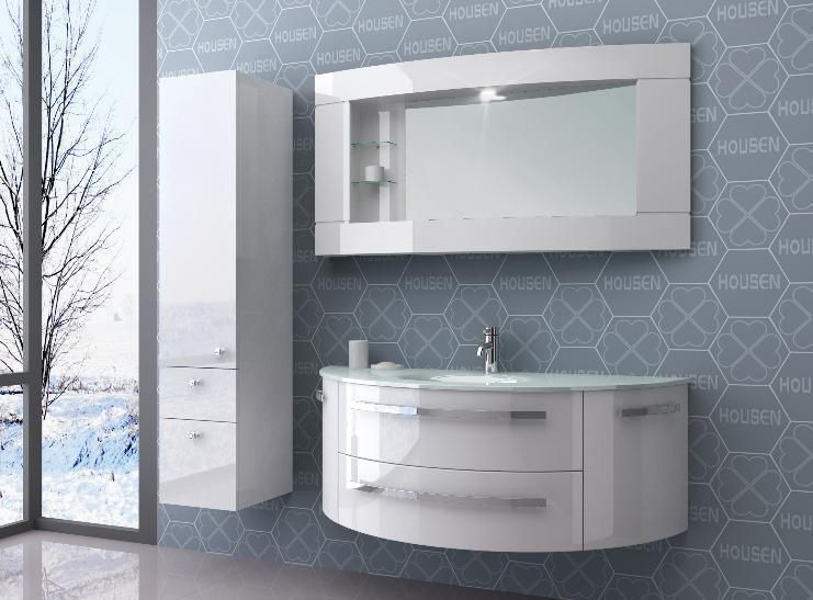 Hotel Modern Storage Vanity PVC Bathroom Cabinet