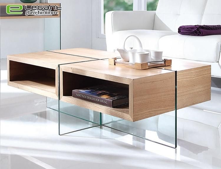 12mm Round Tempered Grey Glass Top MDF Coffee Table